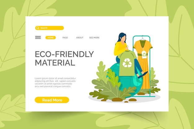 Free Vector Drawn sustainable fashion web template Free Vector Drawn sustainable fashion web template