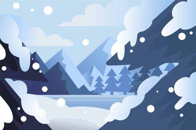 Premium Vector | Drawn winter forest background