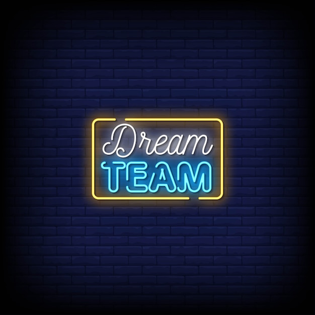 Download Dream team neon signs style text | Premium Vector