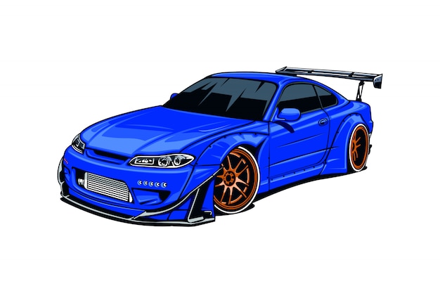 Premium Vector | Drift car illustration