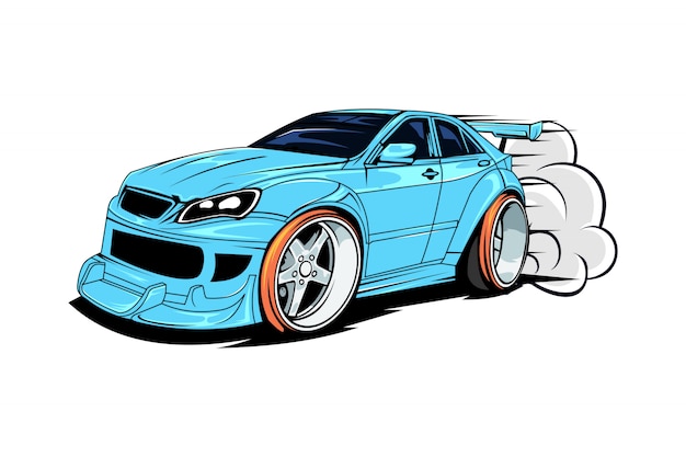 Drift car illustration | Premium Vector