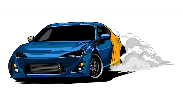 Premium Vector | Drift car illustration