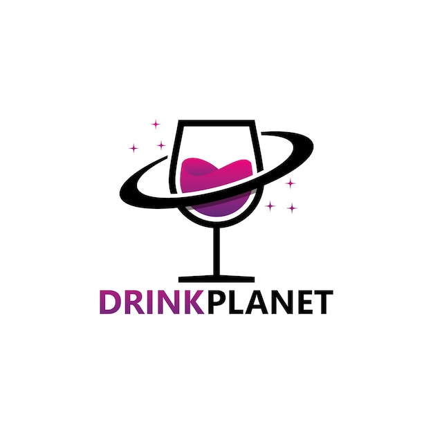 Premium Vector | Drink planet logo template design