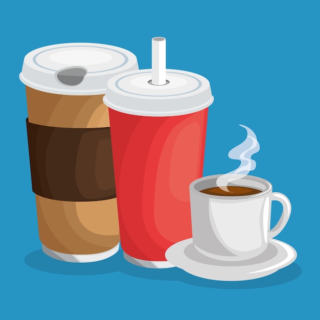 Drinks icon over blue background | Premium Vector