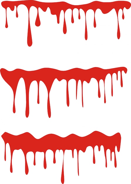 Dripping blood isolated on white Vector | Premium Download