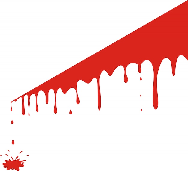 Dripping blood isolated on white Vector | Premium Download