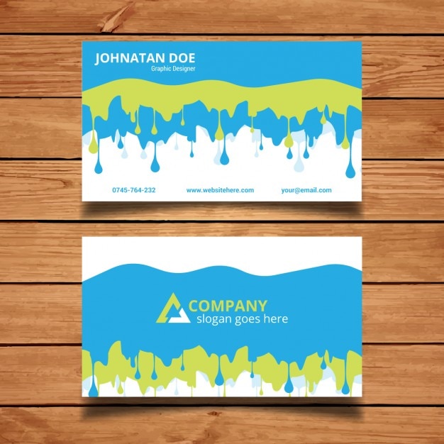 Free Vector Dripping paint business card design