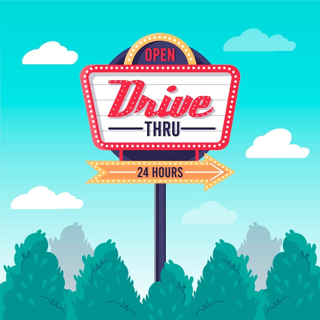 Download Free Vector Drive Thru Sign