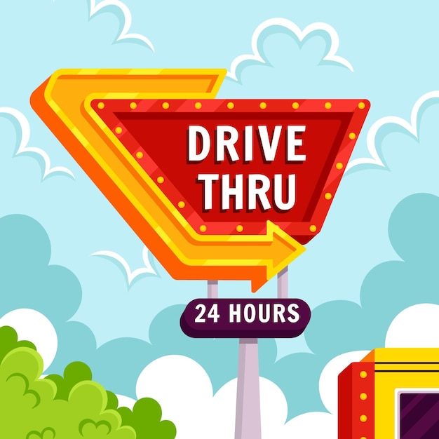 Free Vector Drive Thru Sign