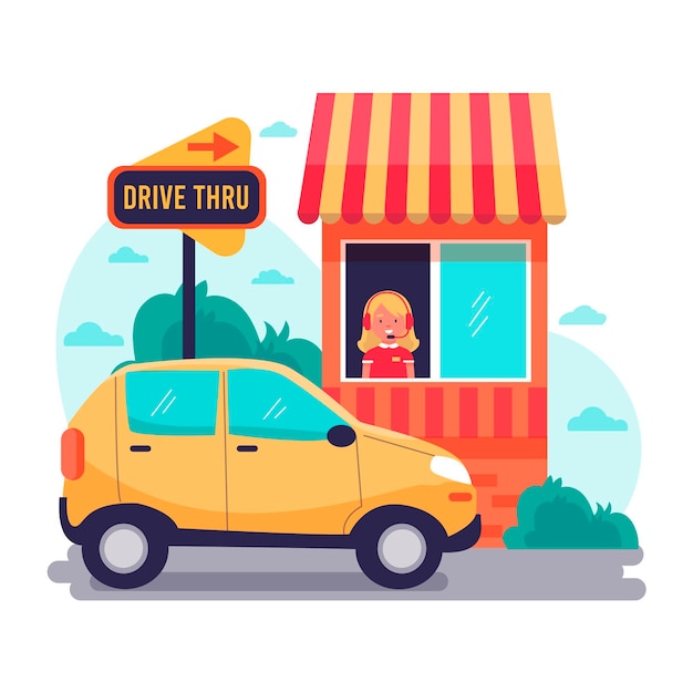 Free Vector | Drive thru window