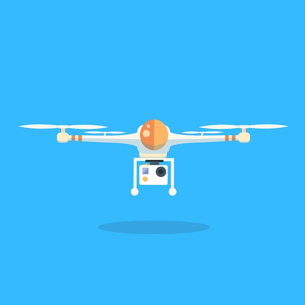 Premium Vector | Drone flying air quadrocopter cartoon isolated logo icon