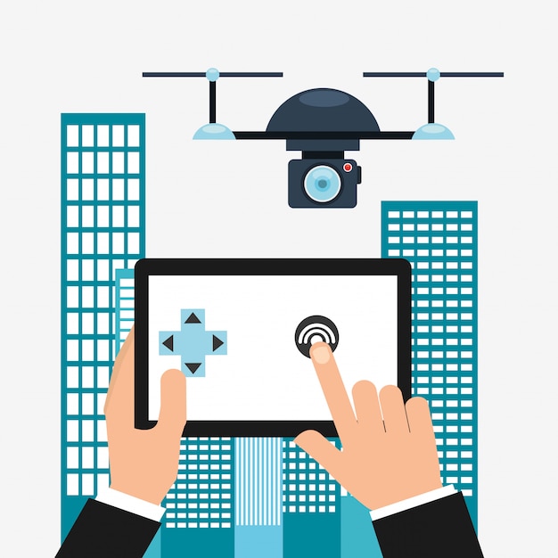 Drone technology design Free Vector