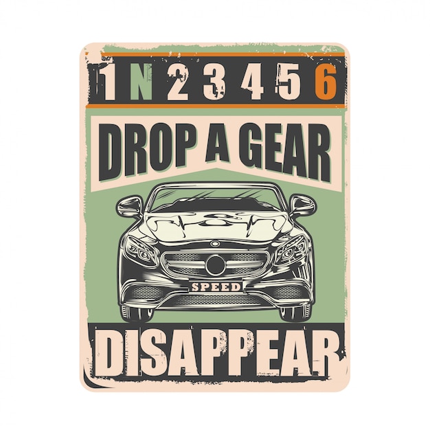 Premium Vector Drop a gear and disappear poster