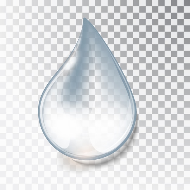 Premium Vector | Drop of water on transparent