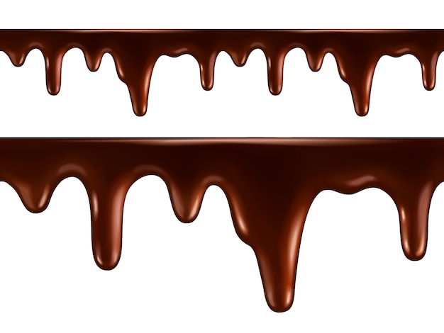 溶かしたチョコレートの滴 シームレス プレミアムベクター