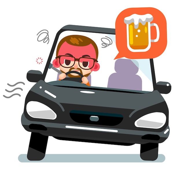 Premium Vector | Drunk Male Driver