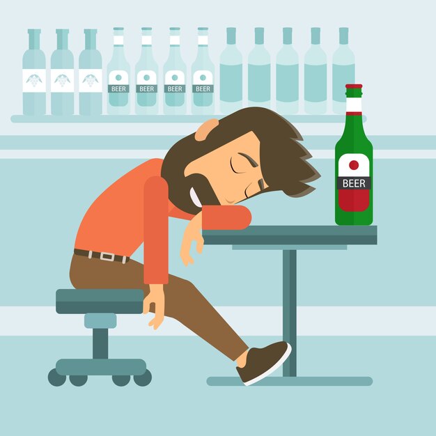 Download Free Drunk Man Fall Asleep In The Pub Premium Vector Use our free logo maker to create a logo and build your brand. Put your logo on business cards, promotional products, or your website for brand visibility.