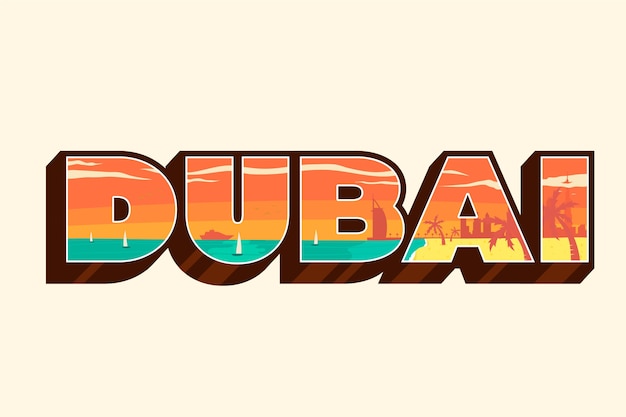 Free Vector | Dubai city lettering