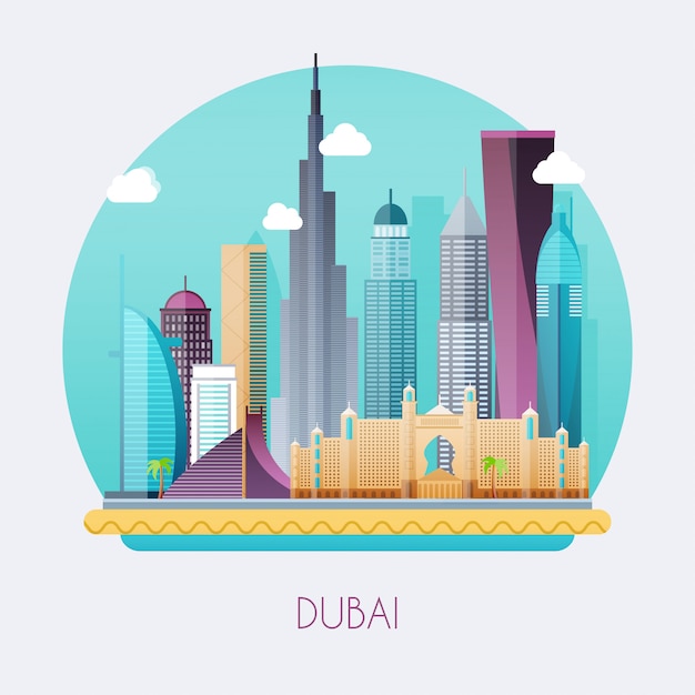 Premium Vector | Dubai illustration