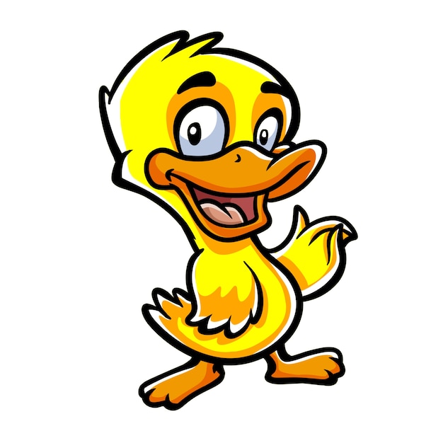 Duck cute mascot design | Premium Vector