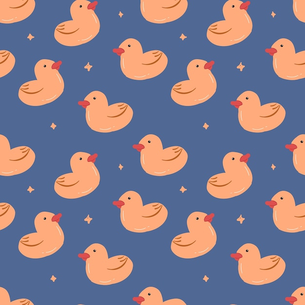 Premium Vector Duck doodle seamless pattern