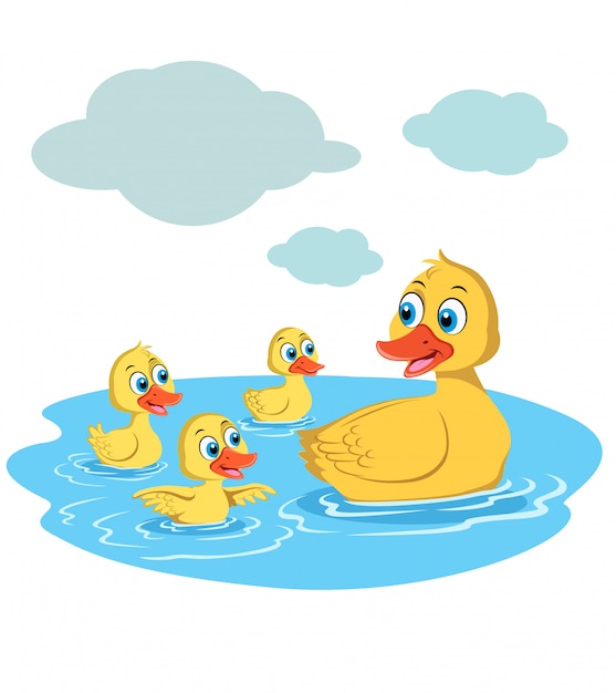 Premium Vector | Duck and duckling