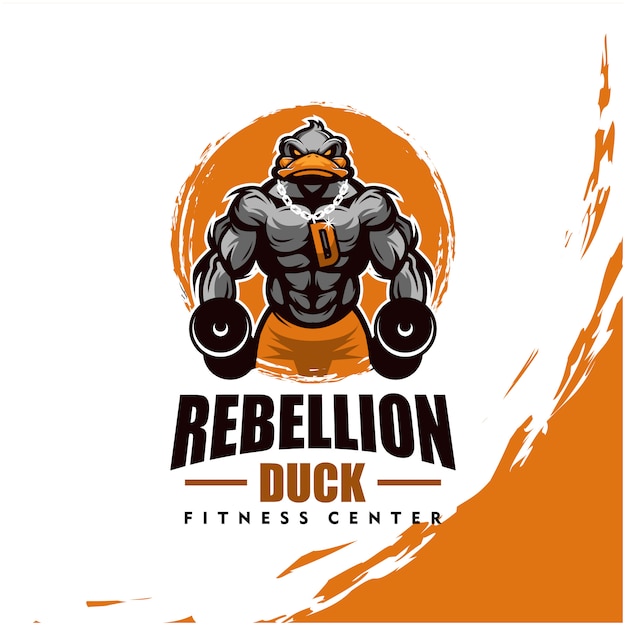 Download Free Duck With Strong Body Fitness Club Or Gym Logo Design Element Use our free logo maker to create a logo and build your brand. Put your logo on business cards, promotional products, or your website for brand visibility.