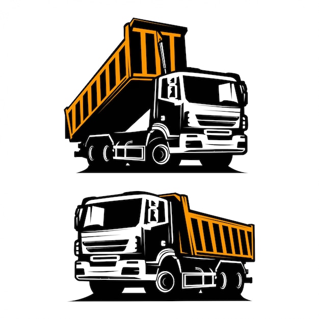 Download Dump truck silhouette | Premium Vector
