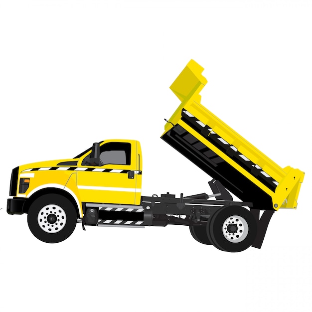 Download Premium Vector | Dump truck vector illustration on white ...