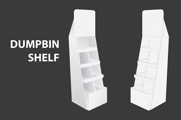 Premium Vector Dumpbin Shelf Or Display Rack For Branding Item