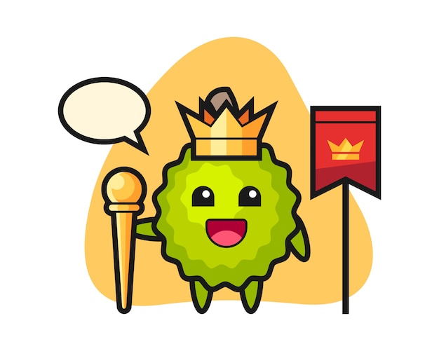 Premium Vector | Durian cartoon as a king
