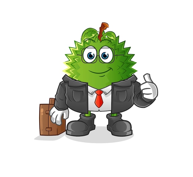 Premium Vector Durian office worker mascot. cartoon vector