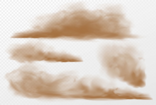 Premium Vector | Dust and sand clouds on transparent background ...