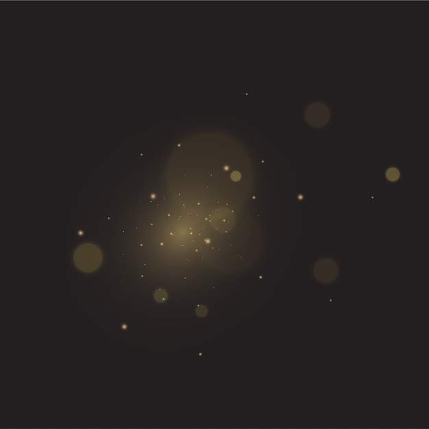ほこり 白い火花と金色の星が特別な光で輝いています プレミアムベクター