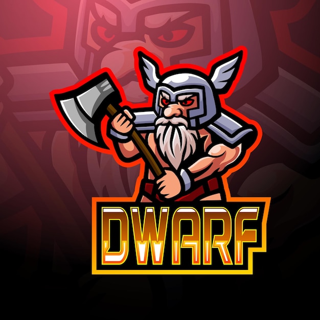 Premium Vector | Dwarf esport logo mascot design