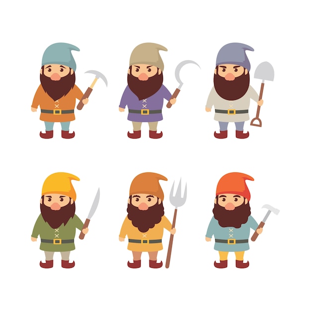 Dwarf vector collection Premium Vector
