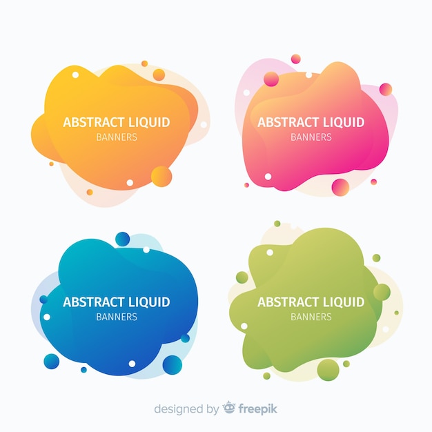 Dynamic fluid shapes banner Free Vector