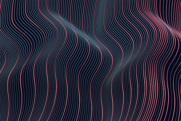 Premium Vector Dynamic Wavy Line Art Pattern Texture Background