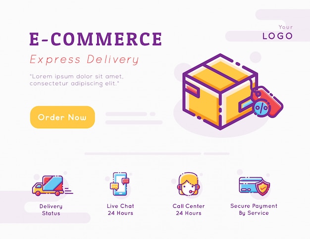 Download Free E Commerce And Delivery Service Graphic Template Premium Vector Use our free logo maker to create a logo and build your brand. Put your logo on business cards, promotional products, or your website for brand visibility.