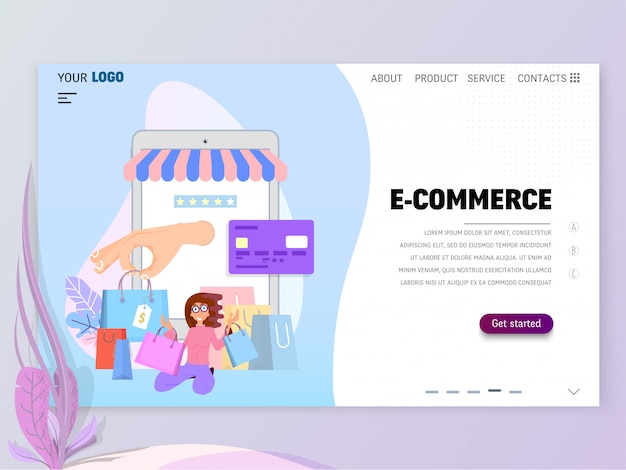 Premium Vector | E-commerce homepage template for website or landing ...