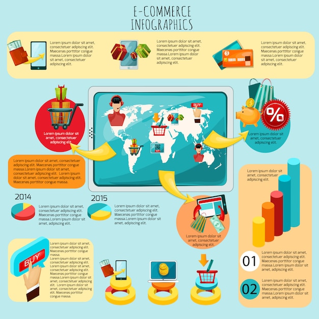 Free Vector | E-commerce Infographics Set