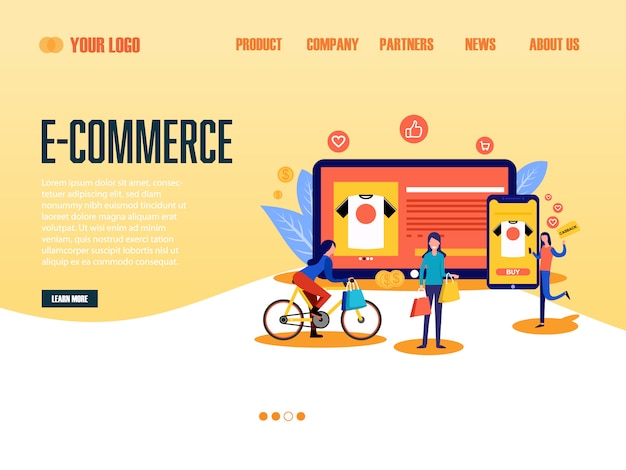 Download Free E Commerce Landing Page Premium Vector Use our free logo maker to create a logo and build your brand. Put your logo on business cards, promotional products, or your website for brand visibility.