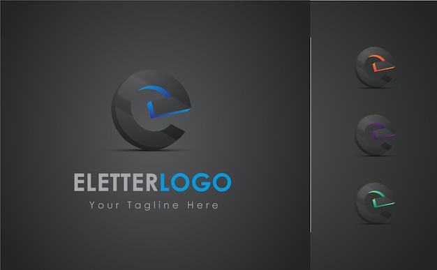 Premium Vector E Letter 3d Logo Design Set