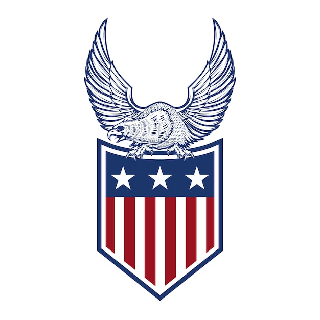 Download Eagle on american flag. element for logo, label, emblem ...