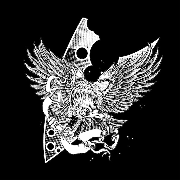 Download Free Eagle In Black And White With Ribbon Premium Vector Use our free logo maker to create a logo and build your brand. Put your logo on business cards, promotional products, or your website for brand visibility.