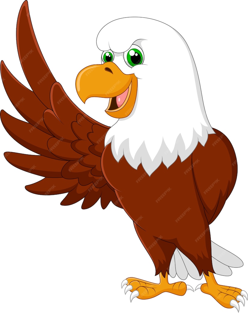 Premium Vector | Eagle cartoon waving