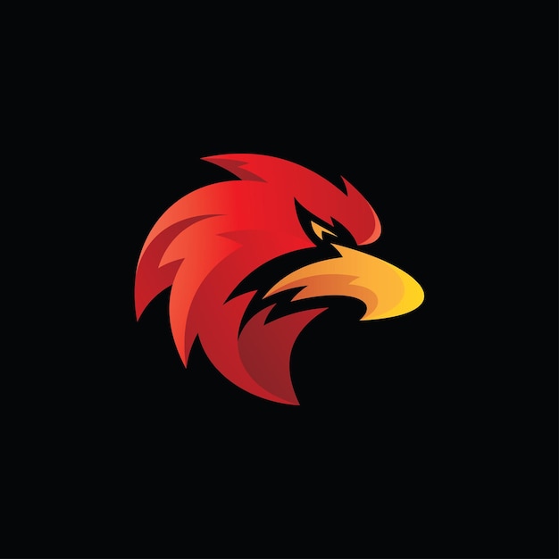 Eagle falcon bird head mascot logo Premium Vector