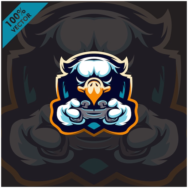 Download Free Eagle Gamer Holding Game Console Joystick Mascot Logo Design For Use our free logo maker to create a logo and build your brand. Put your logo on business cards, promotional products, or your website for brand visibility.