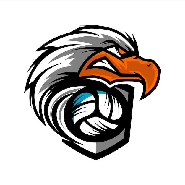 Eagle head volleyball team logo Vector | Premium Download