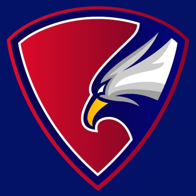 Premium Vector | Eagle red club crest logo
